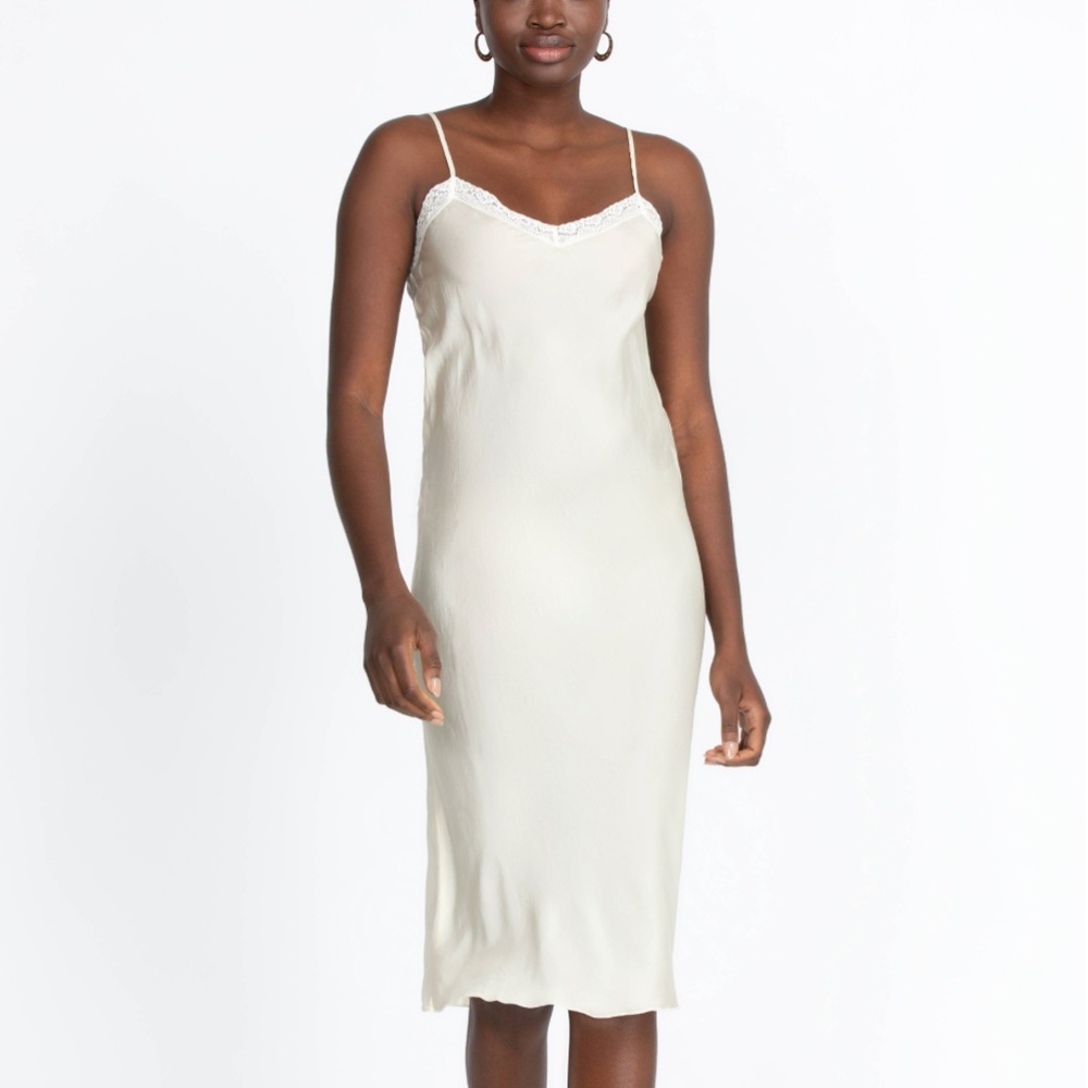Johnny Was - MIDI LENGTH SLIP - Silk - Ecru